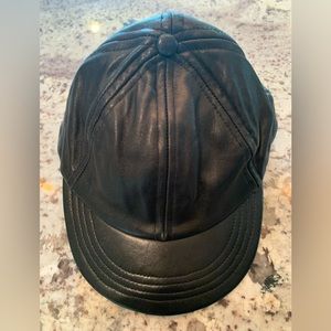 Patrick Ervell black leather baseball hat